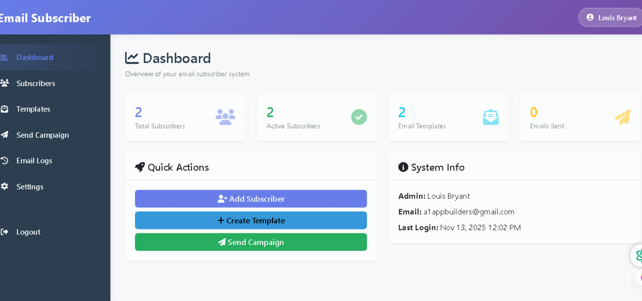 Email-Subscriber Program